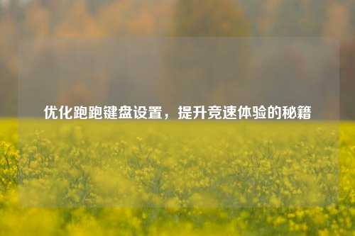 优化跑跑键盘设置，提升竞速体验的秘籍