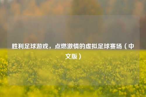 胜利足球游戏,点燃激情的虚拟足球赛场(中文版)