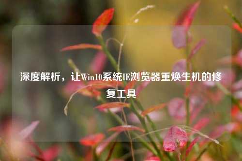 深度解析，让Win10系统IE浏览器重焕生机的修复工具