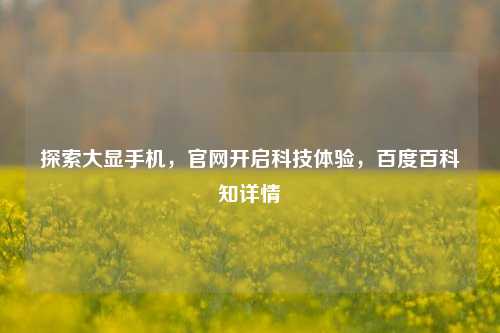 探索大显手机，官网开启科技体验，百度百科知详情
