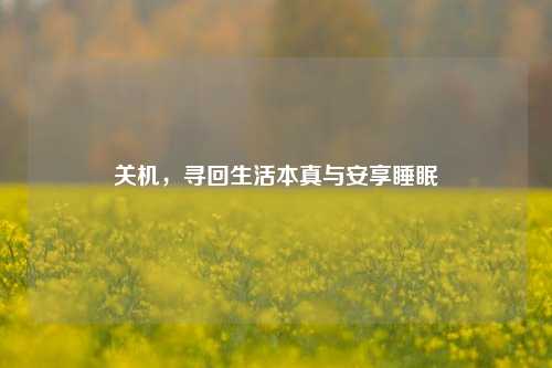 关机,寻回生活本真与安享睡眠