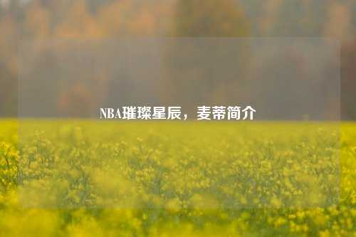 NBA璀璨星辰,麦蒂简介