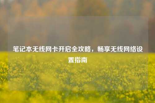 笔记本无线网卡开启全攻略,畅享无线网络设置指南