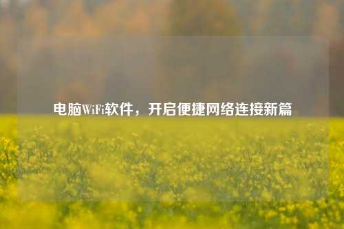 电脑WiFi软件,开启便捷网络连接新篇