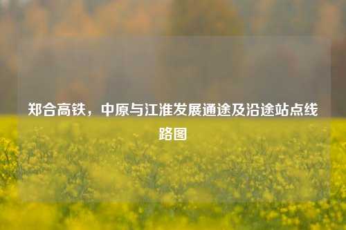 郑合高铁,中原与江淮发展通途及沿途站点线路图