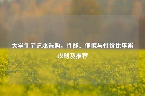 大学生笔记本选购,性能、便携与性价比平衡攻略及推荐