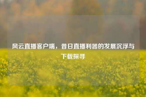 风云直播客户端,昔日直播利器的发展沉浮与下载探寻