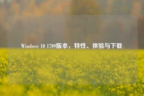 Windows 10 1709版本,特性、体验与下载