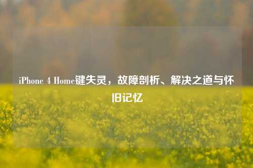 iPhone 4 Home键失灵,故障剖析、解决之道与怀旧记忆