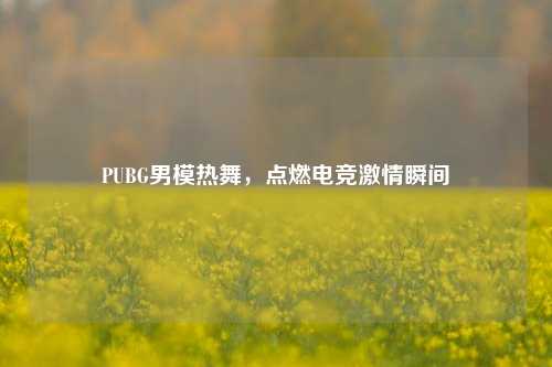 PUBG男模热舞,点燃电竞激情瞬间