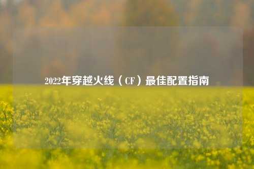 2022年穿越火线(CF)最佳配置指南