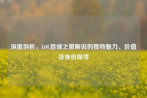 深度剖析,LOL首领之傲解说的独特魅力、价值及身份探寻