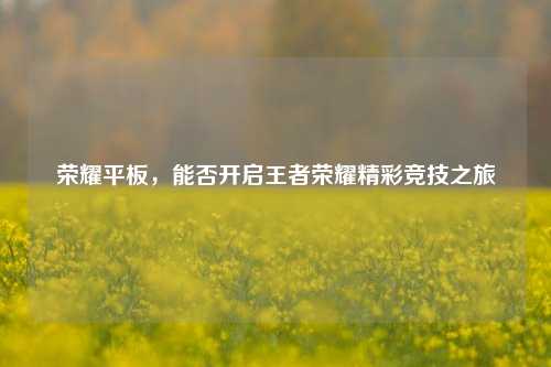 荣耀平板，能否开启王者荣耀精彩竞技之旅