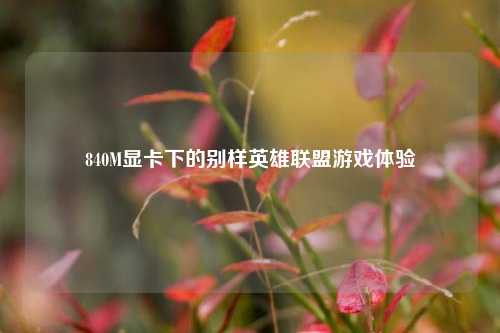 840M显卡下的别样英雄联盟游戏体验