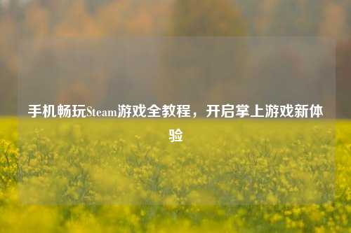 手机畅玩Steam游戏全教程，开启掌上游戏新体验