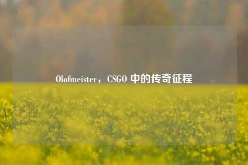 Olofmeister，CSGO 中的传奇征程