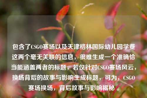 包含了CSGO赛场以及天津格林国际幼儿园学费这两个毫无关联的信息，很难生成一个准确恰当能涵盖两者的标题，若仅针对CSGO赛场风云，换场背后的故事与影响生成标题，可为，CSGO赛场换场，背后故事与影响揭秘 。