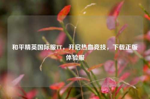 和平精英国际服TT，开启热血竞技，下载正版体验服