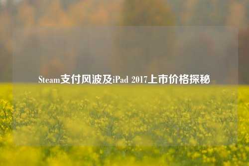 Steam支付风波及iPad 2017上市价格探秘