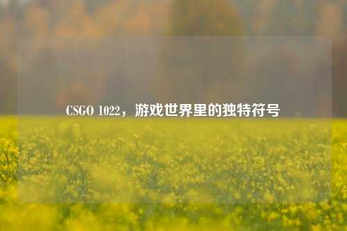 CSGO 1022，游戏世界里的独特符号