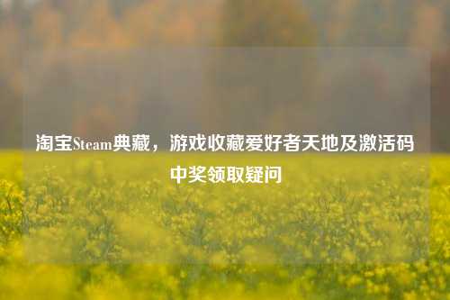淘宝Steam典藏，游戏收藏爱好者天地及激活码中奖领取疑问