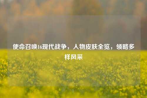 使命召唤16现代战争，人物皮肤全览，领略多样风采