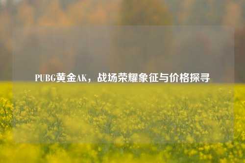 PUBG黄金AK，战场荣耀象征与价格探寻