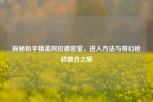 探秘和平精英阿拉德密室，进入方法与奇幻枪战融合之旅