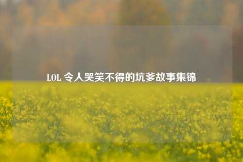 LOL 令人哭笑不得的坑爹故事集锦