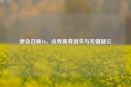 使命召唤16，点券离奇消失与充值疑云