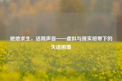 绝地求生，话筒声音——虚拟与现实纽带下的失语困境