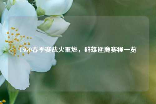 CSGO春季赛战火重燃，群雄逐鹿赛程一览