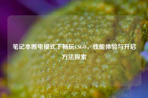笔记本断电模式下畅玩CSGO，性能体验与开启方法探索