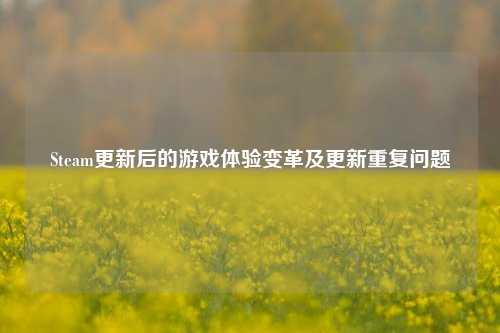 Steam更新后的游戏体验变革及更新重复问题