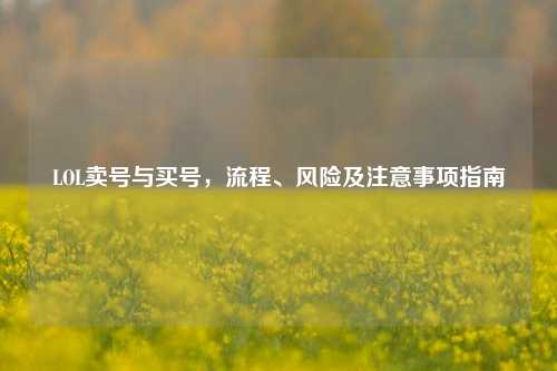 LOL卖号与买号，流程、风险及注意事项指南