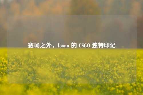 赛场之外，Ioann 的 CSGO 独特印记