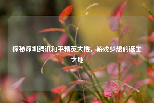探秘深圳腾讯和平精英大楼，游戏梦想的诞生之地