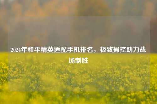 2024年和平精英适配手机排名,极致操控助力战场制胜