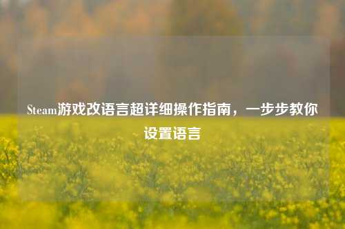 Steam游戏改语言超详细操作指南,一步步教你设置语言